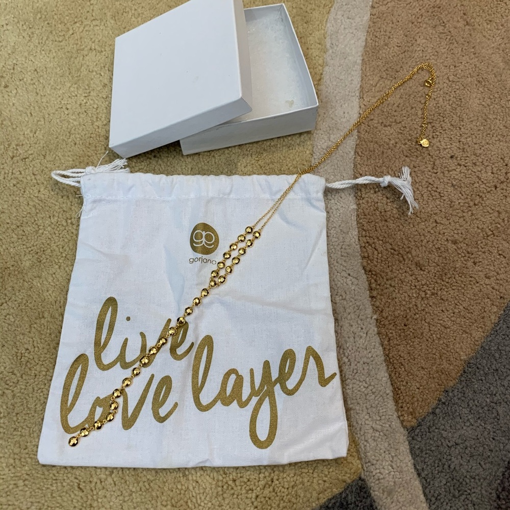 Gorjana gold disc y drop necklace